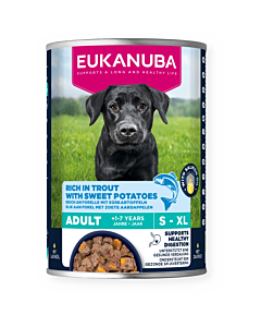 Täissööt (konserv) Eukanuba täiskasvanud koertele - Forell bataadiga 400g