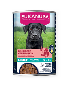 Täissööt (konserv) Eukanuba täiskasvanud koertele - Veiseliha kõrvitsaga 400g