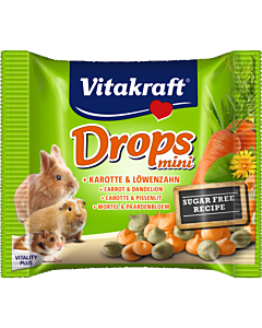 Vitakraft väikelooma maius drops mini porgand&võilill 40g