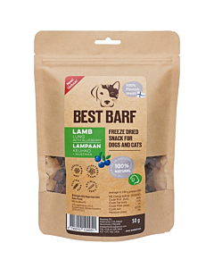 Best barf külmkuivatatud maius lamba kops mustikatega 50g