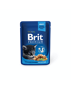 Brit Premium Chicken Chunks in Gravy märgtoit kassipoegadele 100g