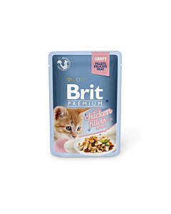 Brit Premium Chicken Fillets in Gravy märgtoit kassipoegadele 85g