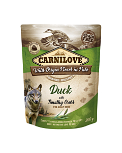 Carnilove Pouch Pate Duck with Timothy Grass einekotike koertele 300g