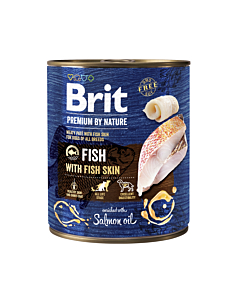 Brit Premium by Nature konserv Fish with Fish Skin koertele 800g