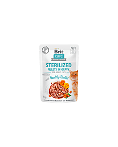 Brit Care Fillets in Gravy Healthy Rabbit märgtoit steriliseeritud kassidele 85g