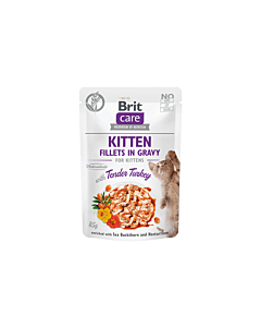 Brit Care Fillets in Gravy Turkey Kitten märgtoit kassipoegadele 85g