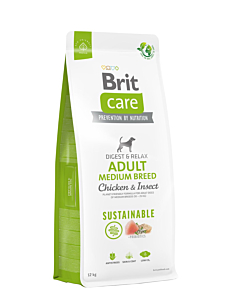 Brit Care Sustainable Adult Medium Breed Chicken & Insect koeratoit 12kg