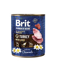 Brit Premium by Nature konserv Turkey with Liver koertele 800g