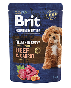 Brit Premium Beef & Carrot in Gravy märgtoit koertele 85g